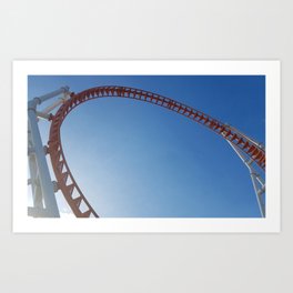 Empty roller coaster and sky curved arc Art Print