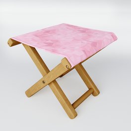 Pink Geometric Polygon Pattern Folding Stool