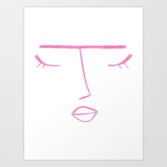 Pink Sleeping Beauty Minimalist Abstract Womankind Minimal Line