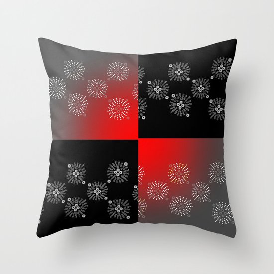 Color Block Bursts Throw Pillow
