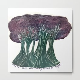 Night Trees, Inverse Metal Print | Illustration, Nature 