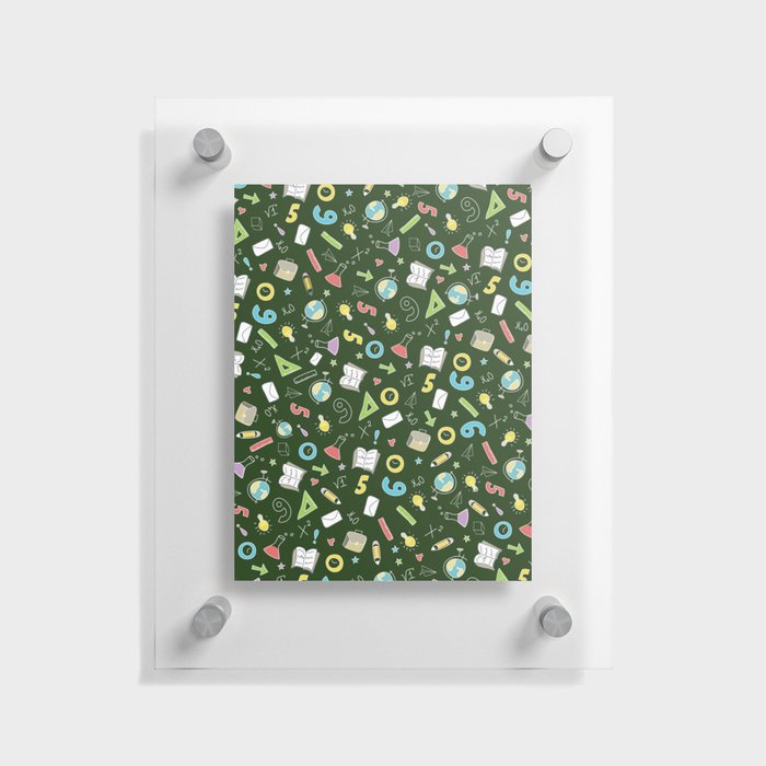 Back to School - Green Colour Floating Acrylic Print