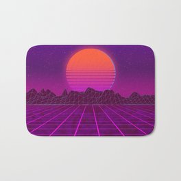 Welcome to the 80's! A synthwave styled artwork Bath Mat