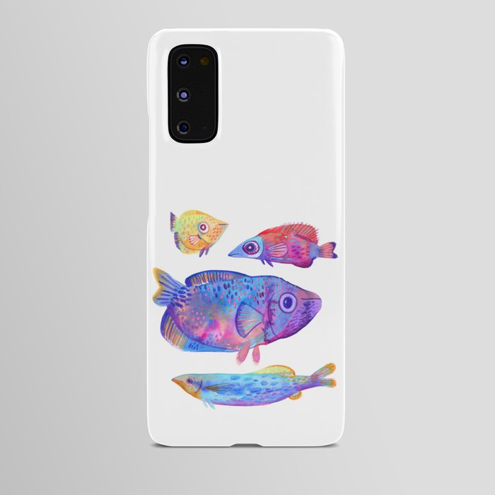 Rainbow Fishes Illustration Android Case