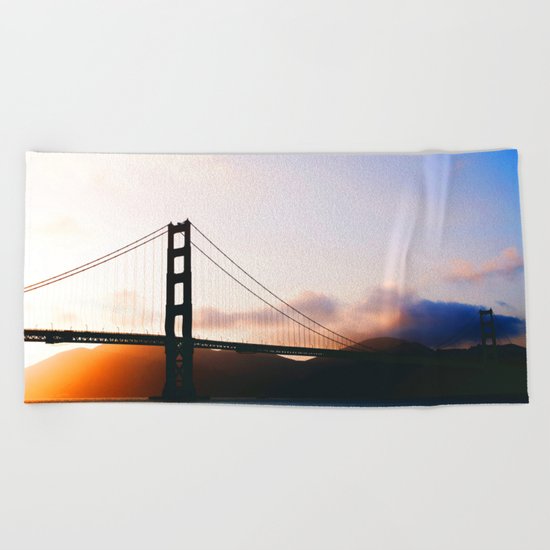 Golden Gate Bridge Sunrise, San Francisco Bay Beach Towel