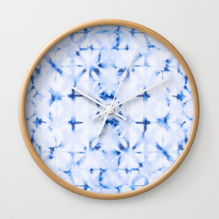 Tie dye sky blue Wall Clock
