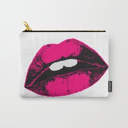 Hot pink pop art lips by Amanda Greenwood Carry-All Pouch