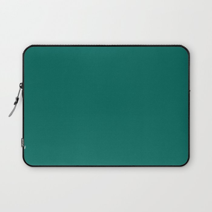 Dark Turquoise Solid Color Pairs Pantone Bear Grass 18-5425 TCX Shades of Blue-green Hues Laptop Sleeve