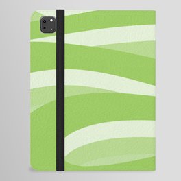 Pop Swirl Wavy Minimalist Abstract Pattern in Light Lime Green iPad Folio Case