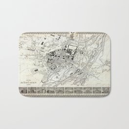 Plan of Munich - 1844 Vintage pictorial map Bath Mat