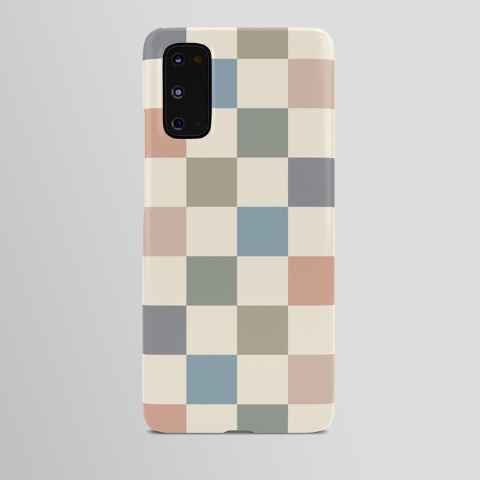 Blue & Beige Neutral Checker Android Case