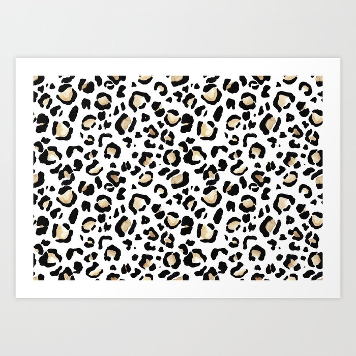 Leopard Animal Print Watercolour Painting Art Print By