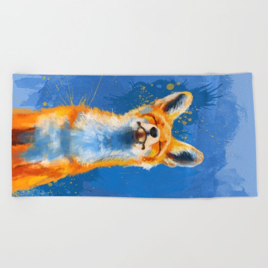 Happy Fox v2 Beach Towel