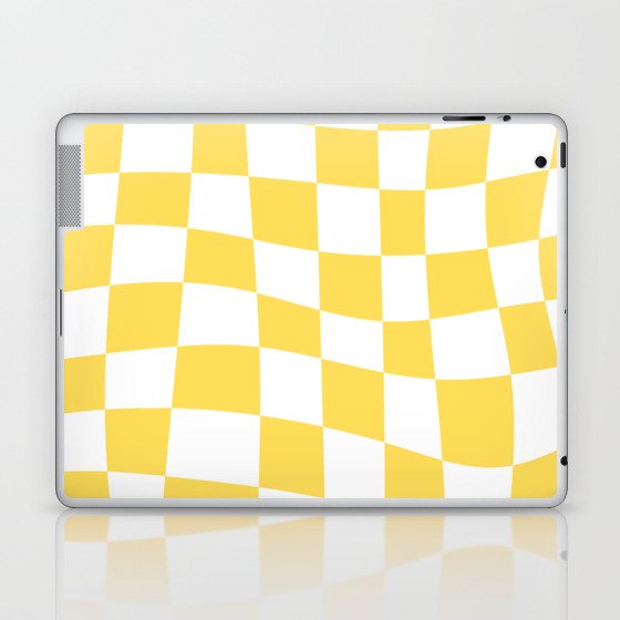 Yellow Wavy Checkerboard Laptop & iPad Skin