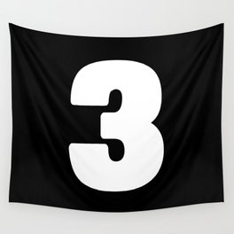 3 (White & Black Number) Wall Tapestry