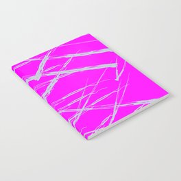 Neon Magenta background with Rough Blue Grey Paint Strokes, Teenage Girl Bedding Notebook