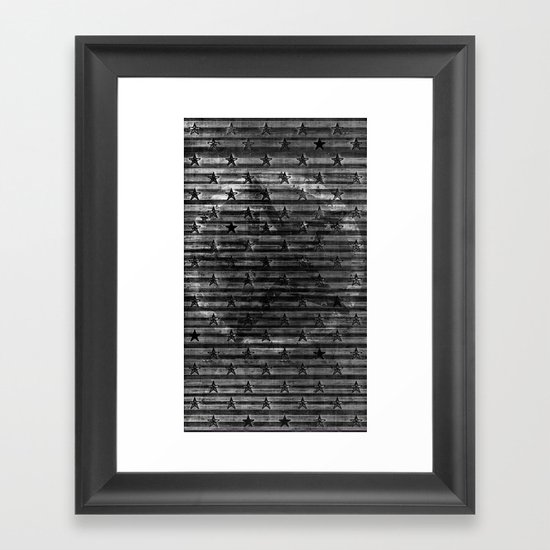 Black Stars & Black Stripes Framed Art Print