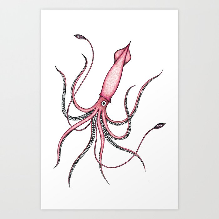Giant Squid Art Print By Heatherstinson Society6
