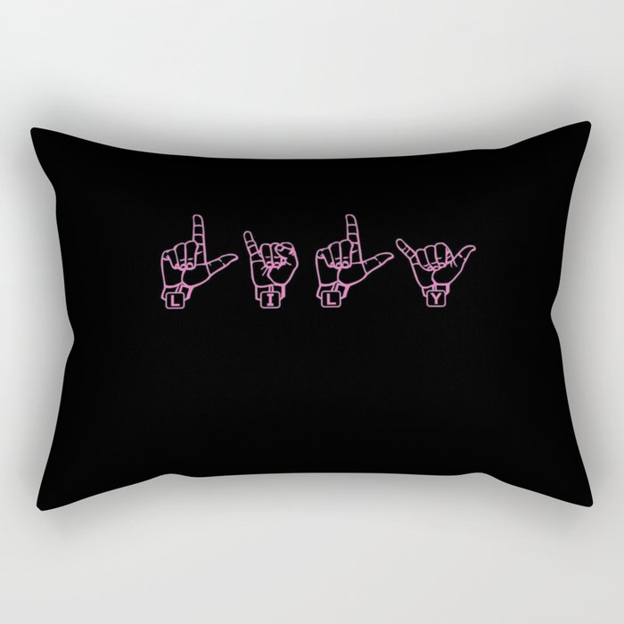 American sign language Lily name gift hand signs Rectangular Pillow