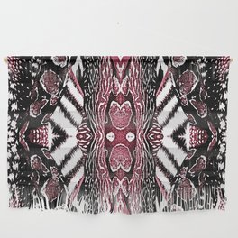 Abstract Wildlife Animal Pattern Study Ruby Red Wall Hanging