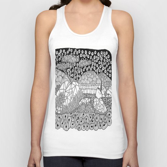 Zentangle Night Solitude Unisex Tank Top