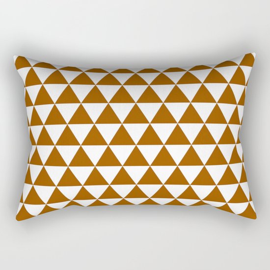 Triangles (Brown/White) Rectangular Pillow
