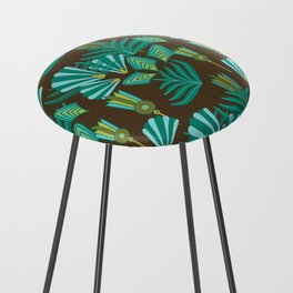 Art Deco blue and green pattern Counter Stool