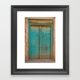 Turquoise blue door Framed Art Print
