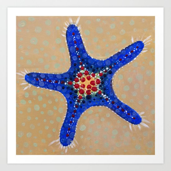 Sea Star Blue Art Print