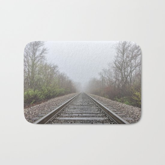 Spring time railroad tracks Bath Mat