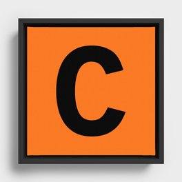 Letter C (Black & Orange) Framed Canvas