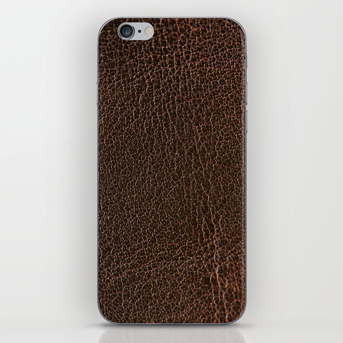 Brown leather iPhone Skin