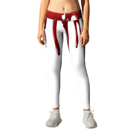 Blood Dripping White Leggings | Red, Digital, Scary, Blood, Bloodstains, Gore, Gothic, Paint, Bloody, Horrormovies 