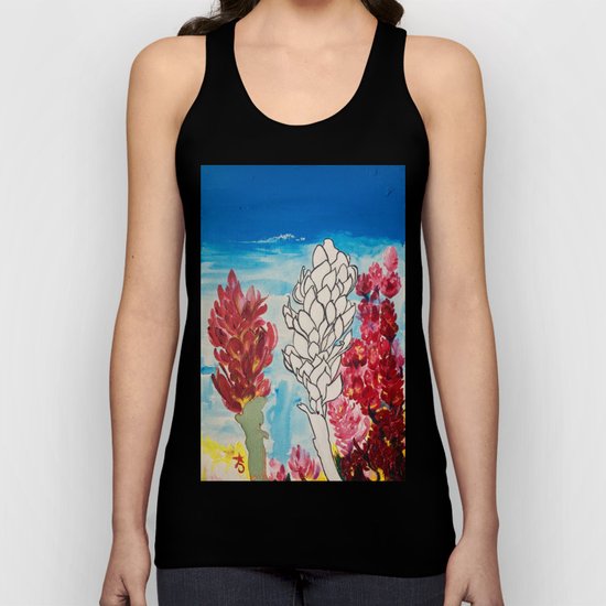Alpinia purpurata – Red Ginger Flower Unisex Tank Top
