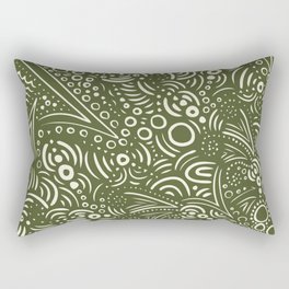 Intricate Exotic Pattern Green Rectangular Pillow