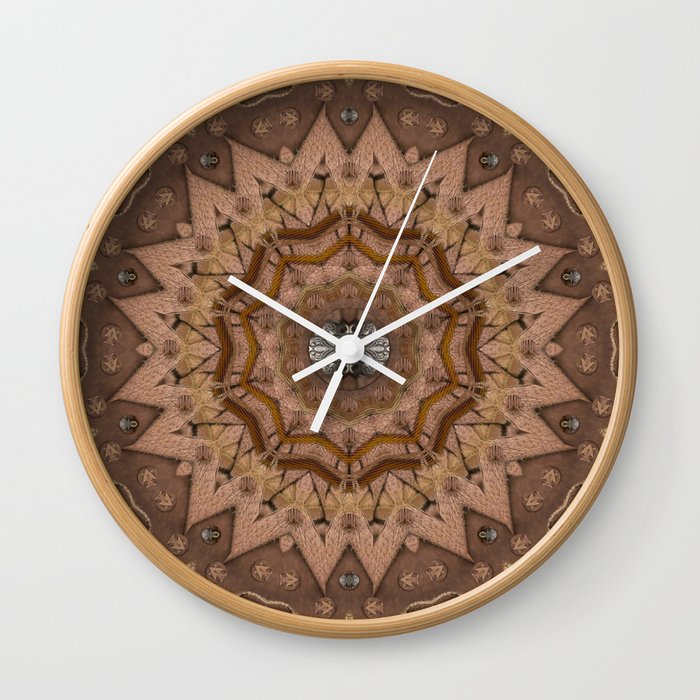 Leather Wall Clock By Pepita Es, Brown Leather Wall Clock