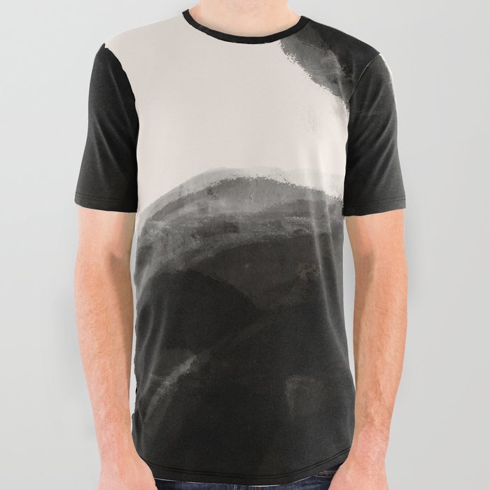 Monochrome Balanced Blobs All Over Graphic Tee