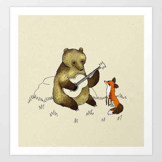 Bear & Fox Art Print