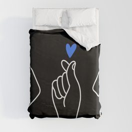 Finger Hearts black Duvet Cover