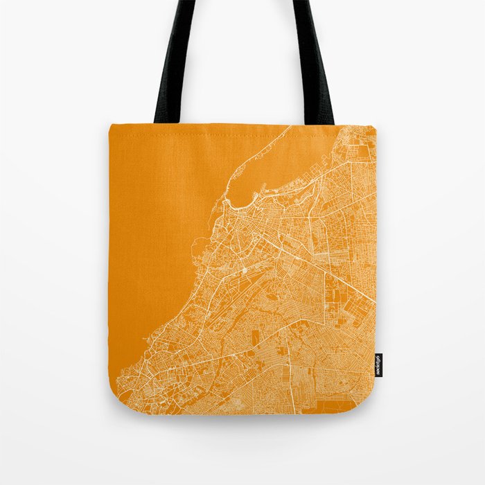 Luanda, Angola - Map Drawing Reprint - Yellow Tote Bag