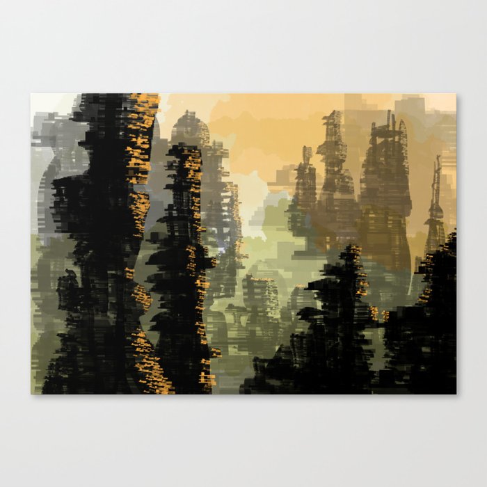 Future City Grown and Shaped Canvas Print