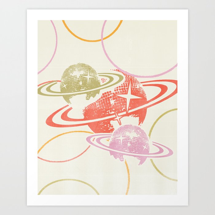 Disco On Saturn Art Print