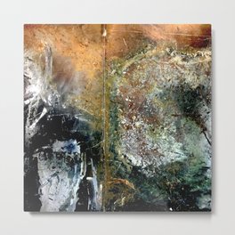 UAPCR Metal Print | Green, Abstractexpresionism, Scraping, Painting, Art, Yellow, Ty, Corrosion, Abstract, Oil 