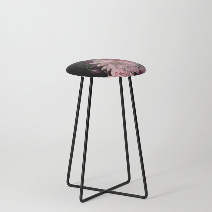 Summer Evening Flora Botany Print Counter Stool