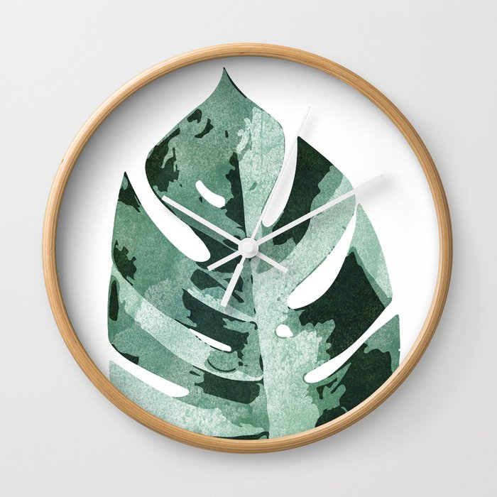 Philodendron Leaf Wall Clock