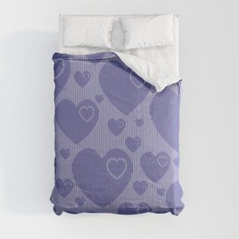 Forever In My Heart - Very Peri Stripes & Hearts #2 Comforter