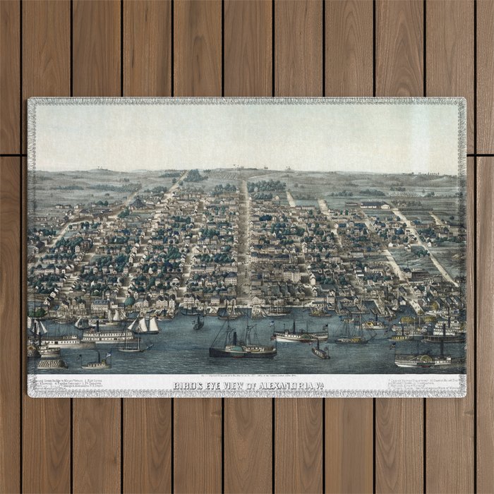 Pictorial map Alexandria - Virginia - 1863 Outdoor Rug