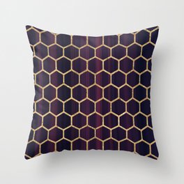 Purple Fusion Hexagon Pattern Throw Pillow