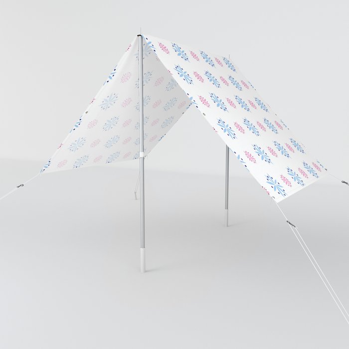 geometric flower 34 blue and pink Sun Shade