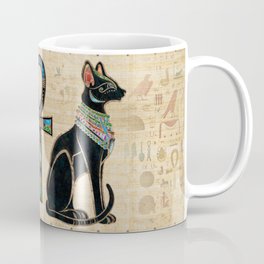 Egyptian Cats and ankh cross Coffee Mug